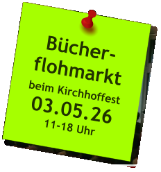 Bücher-flohmarkt  beim Kirchhoffest 03.05.26 11-18 Uhr