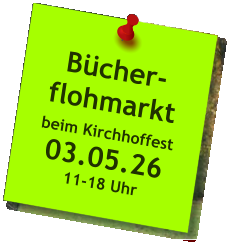 Bücher-flohmarkt  beim Kirchhoffest 03.05.26 11-18 Uhr