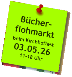 Bücher-flohmarkt  beim Kirchhoffest 03.05.26 11-18 Uhr