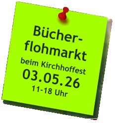 Bücher-flohmarkt  beim Kirchhoffest 03.05.26 11-18 Uhr